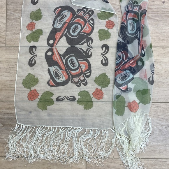 Haida Bird Sheer Scarf Shawl - Picture 2 of 6